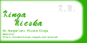 kinga micska business card